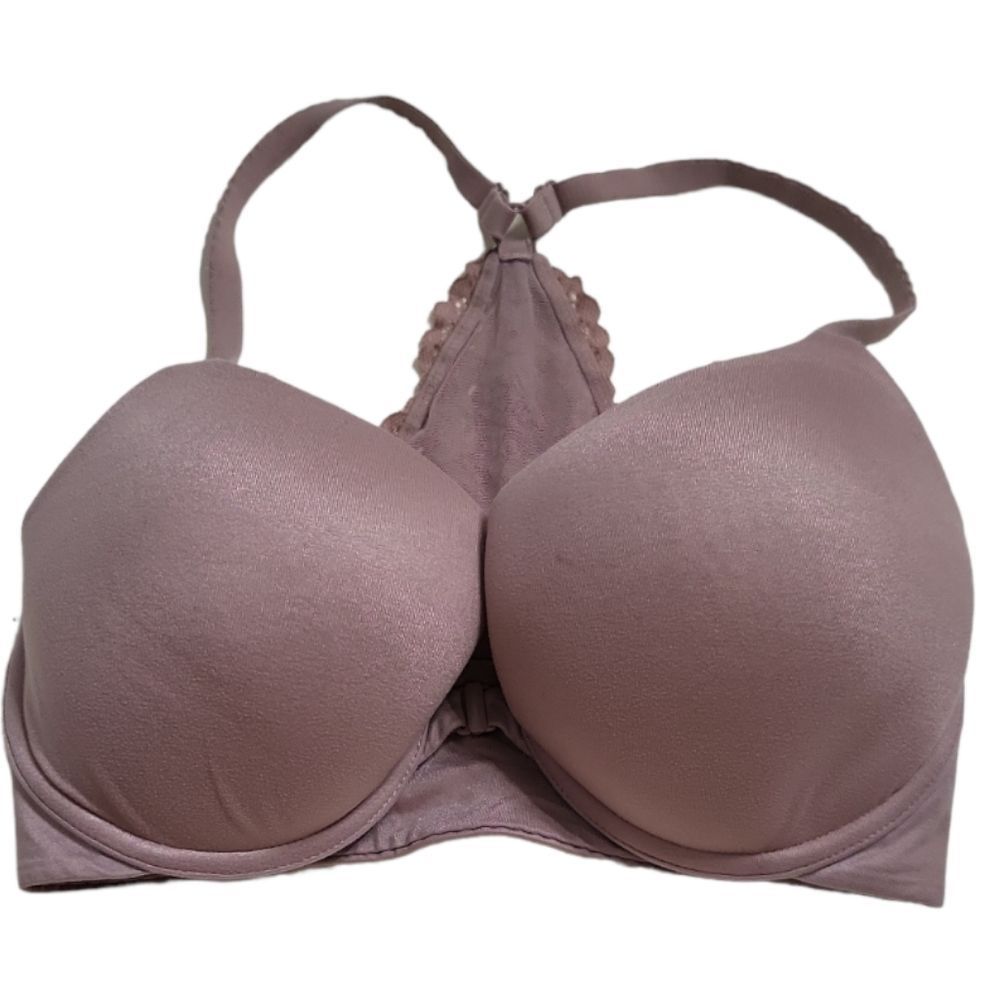 VICTORIA'S SECRET Pink-Nude "Body" Racerback Soft Lace Demi Bra 32DDD